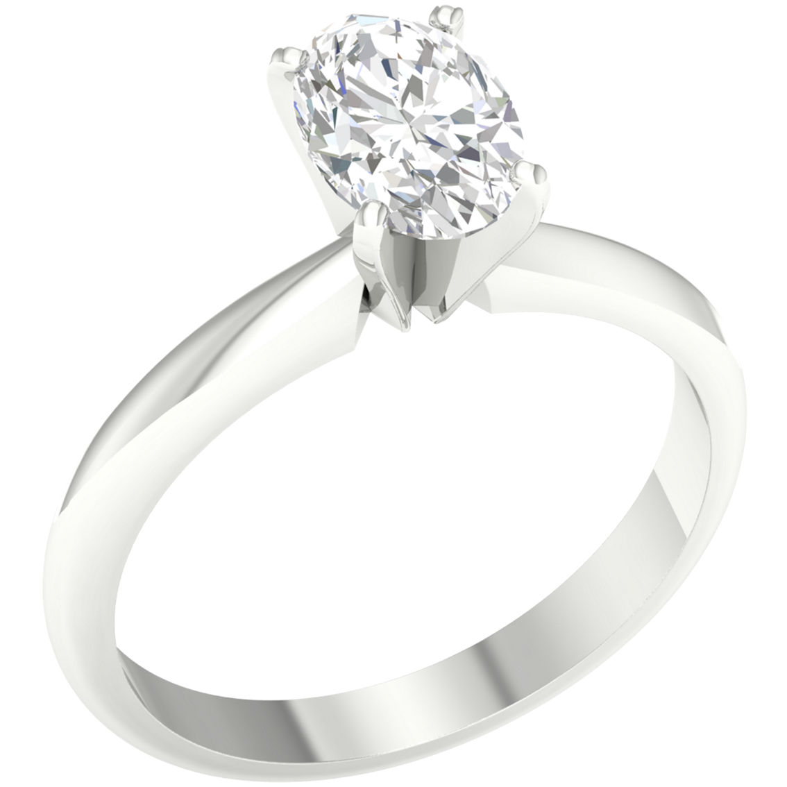 Pure Brilliance 14K White Gold 1 1/2 CTW Oval Solitaire Ring with IGI Certification - Image 2 of 2