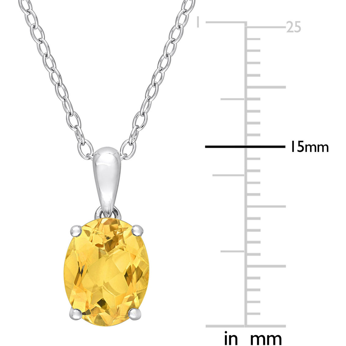 Sofia B. Oval Citrine Solitaire Necklace and Earrings 2 pc. Set - Image 4 of 4