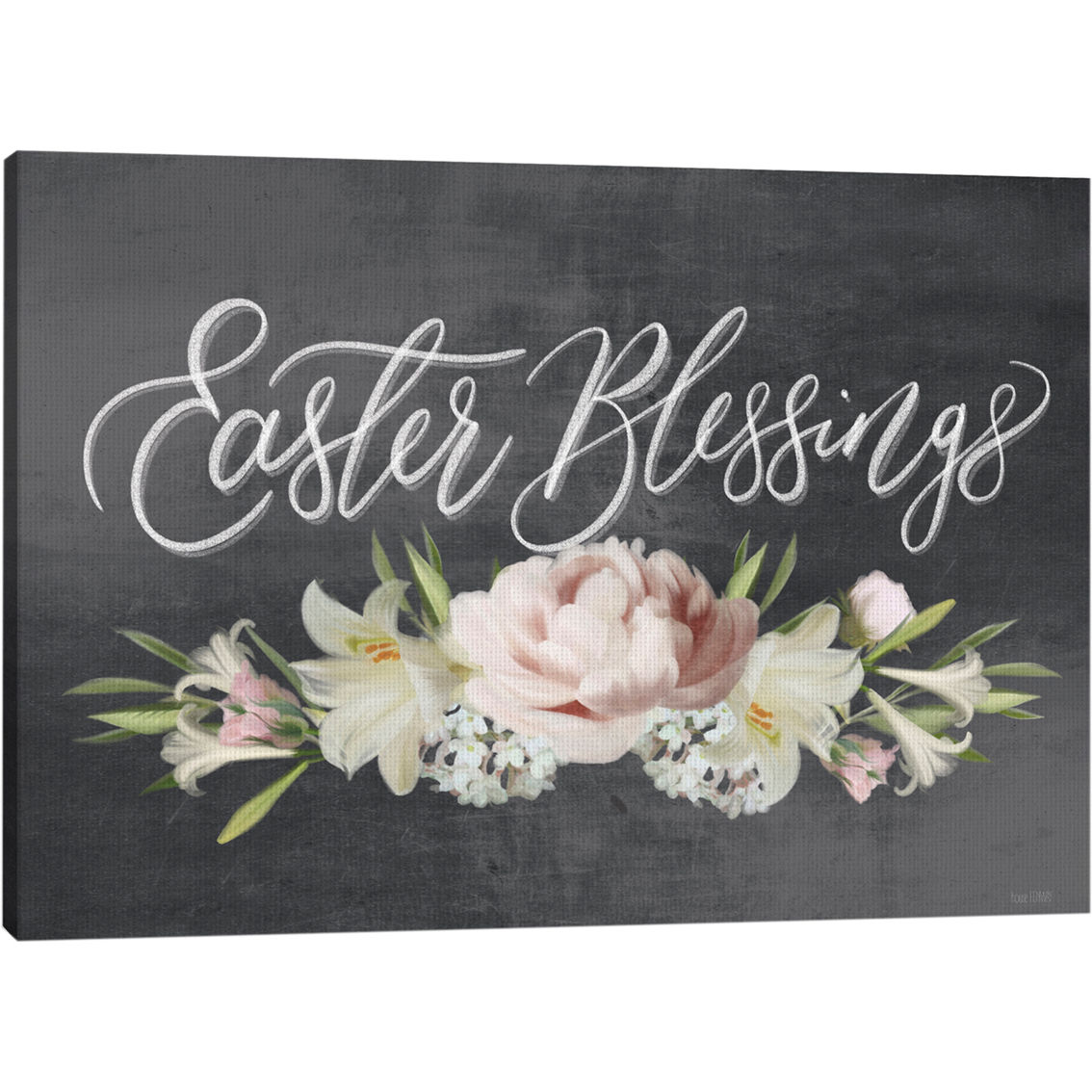 Inkstry Easter Blessing Floral Chalk Canvas Giclee Wall Art - Image 2 of 3