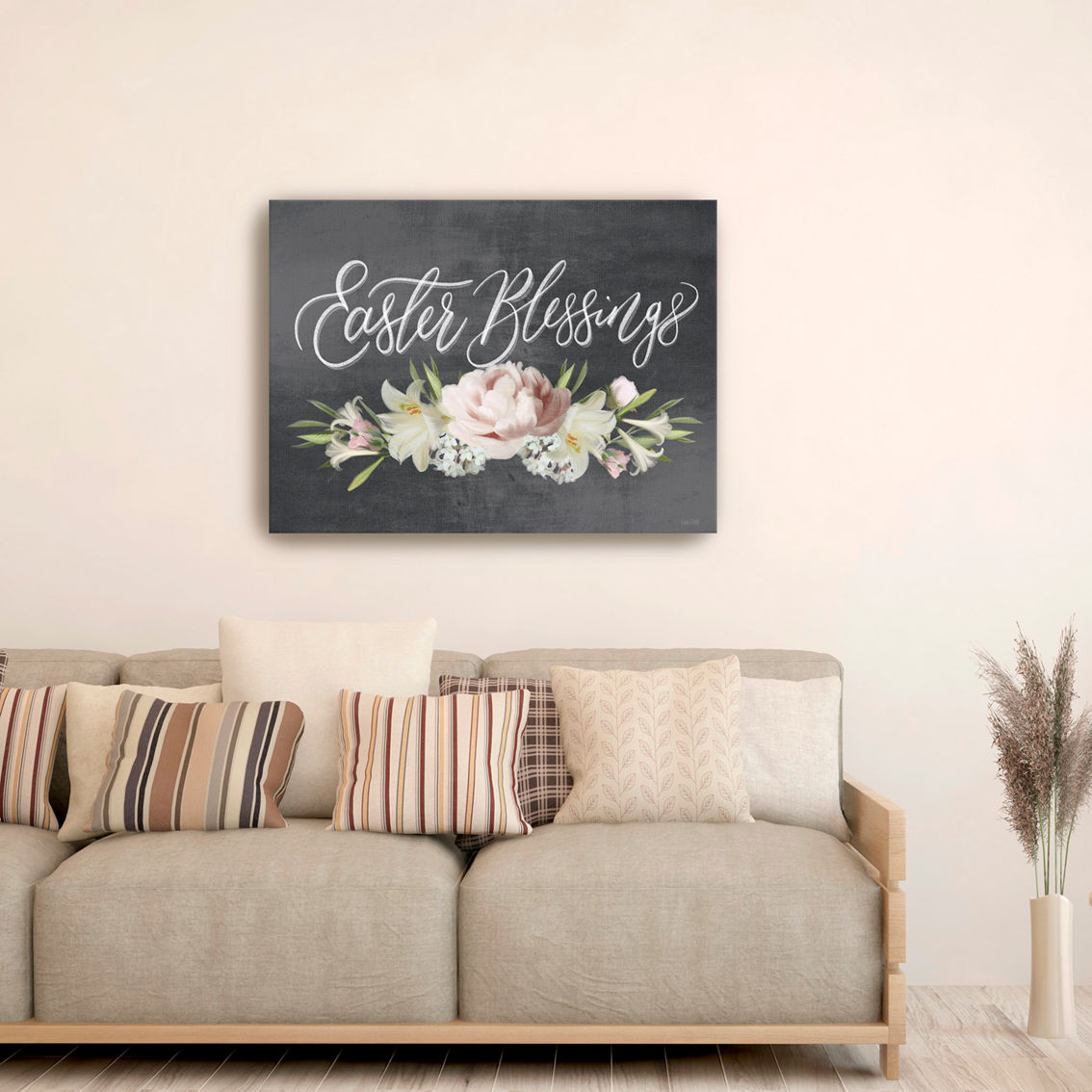 Inkstry Easter Blessing Floral Chalk Canvas Giclee Wall Art - Image 3 of 3