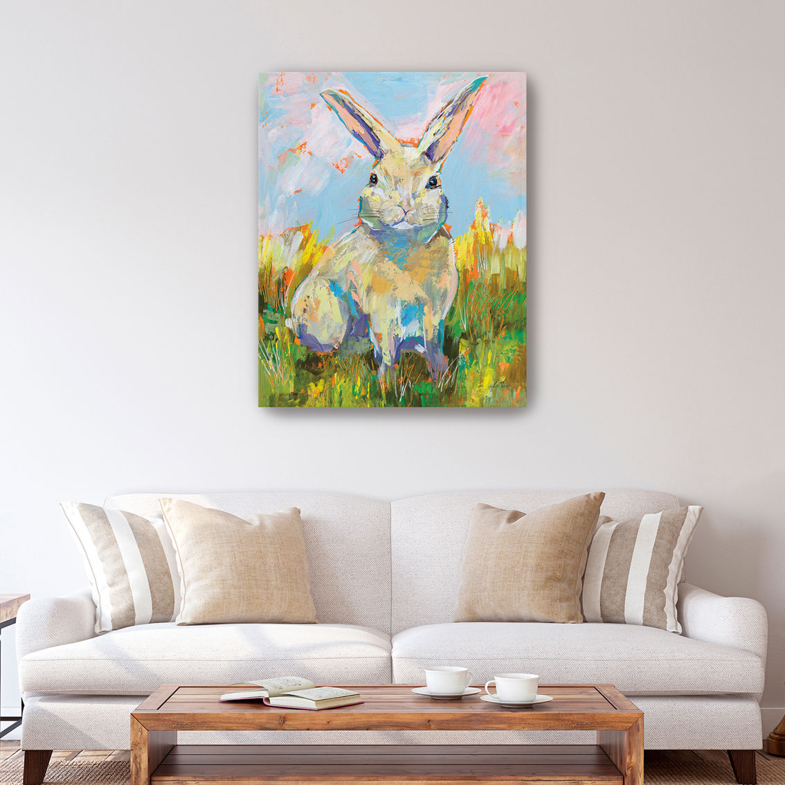 Inkstry Colorful Bunny Giclee Canvas Print - Image 3 of 3