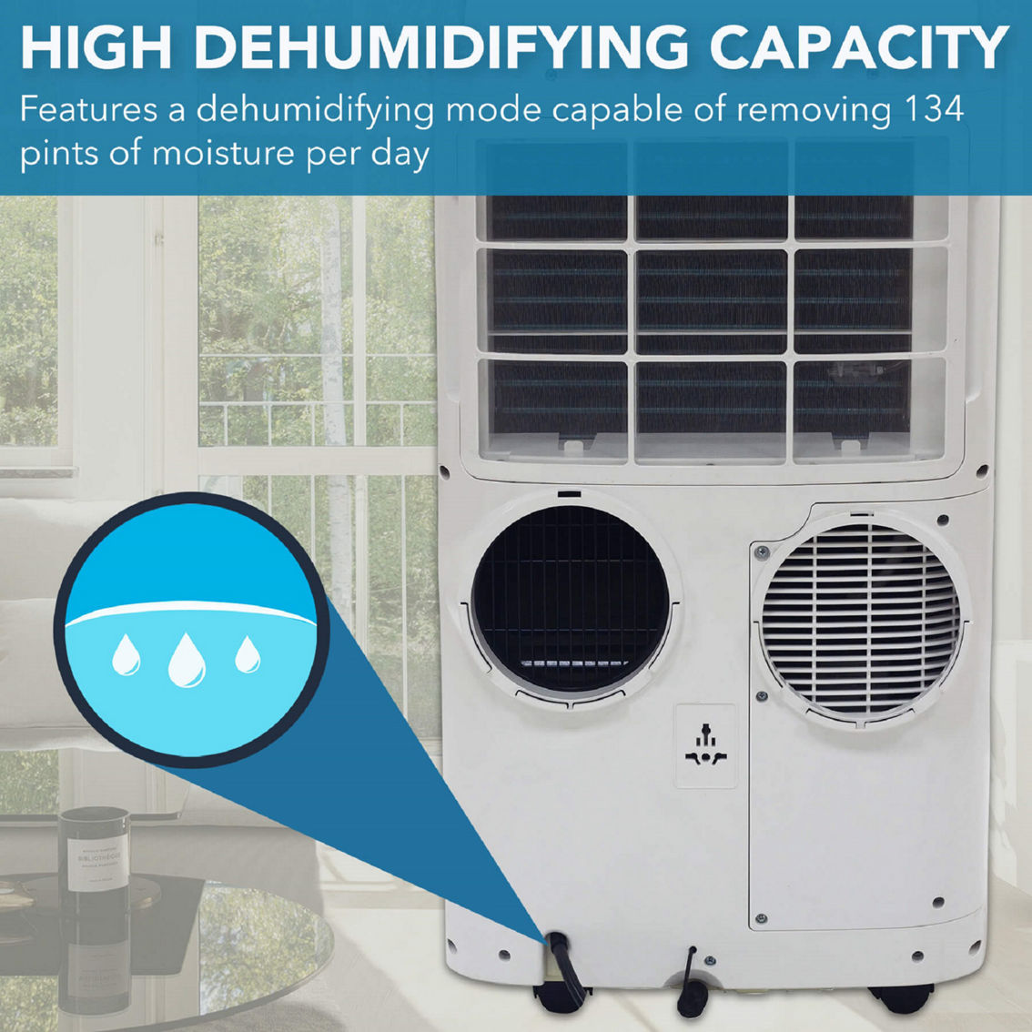 Whynter 14,000 BTU Dual Hose Cooling Portable Air Conditioner, Dehumidifier and Fan - Image 4 of 8