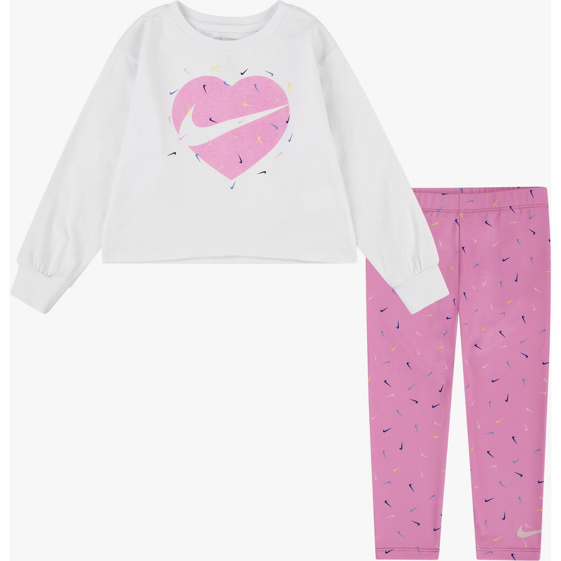 Nike Toddler Girl's All Over Print Long Sleeve Tee and Legging Set - Image 1 of 3