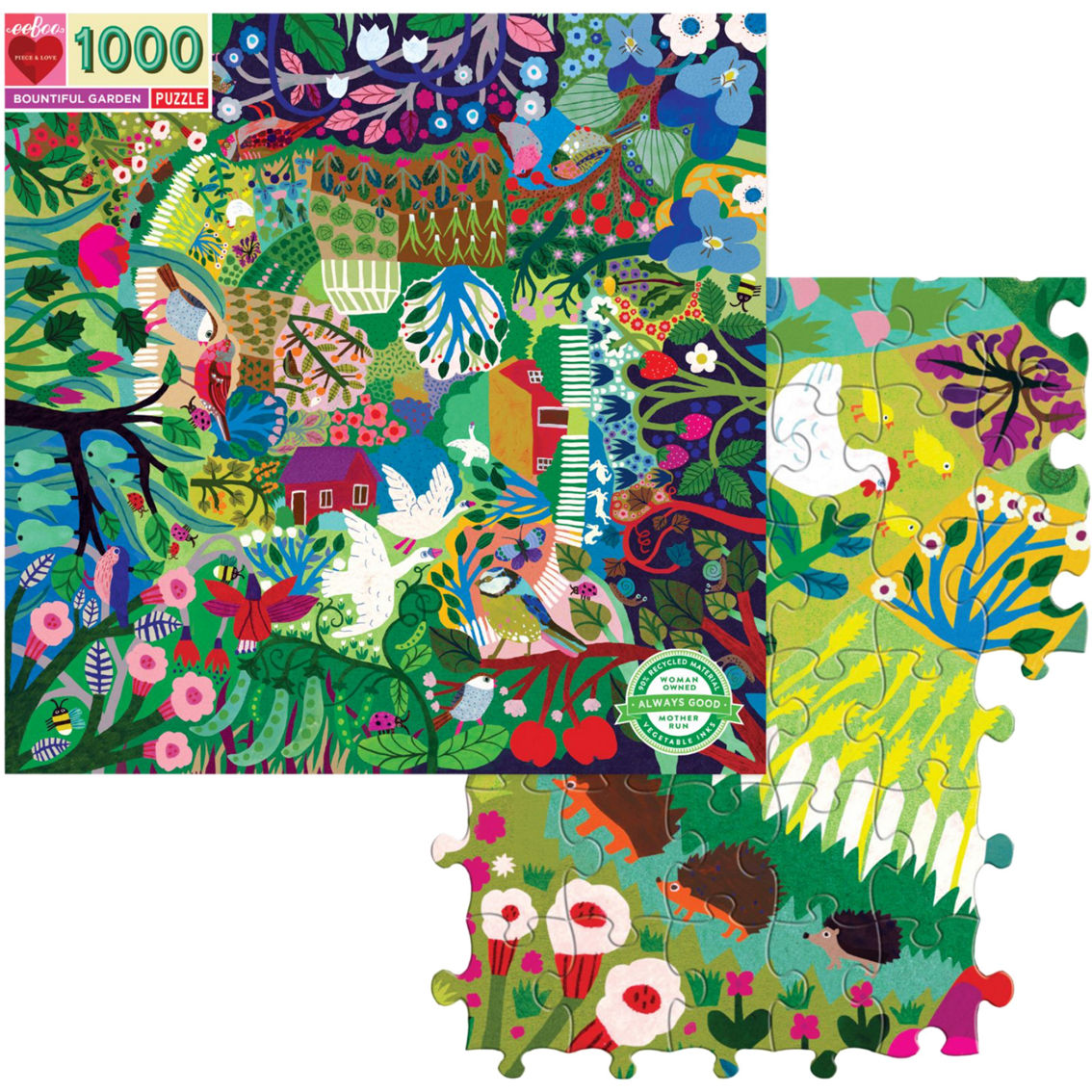 EeBoo Piece and Love Bountiful Garden 1,000 pc. Square Puzzle - Image 3 of 4