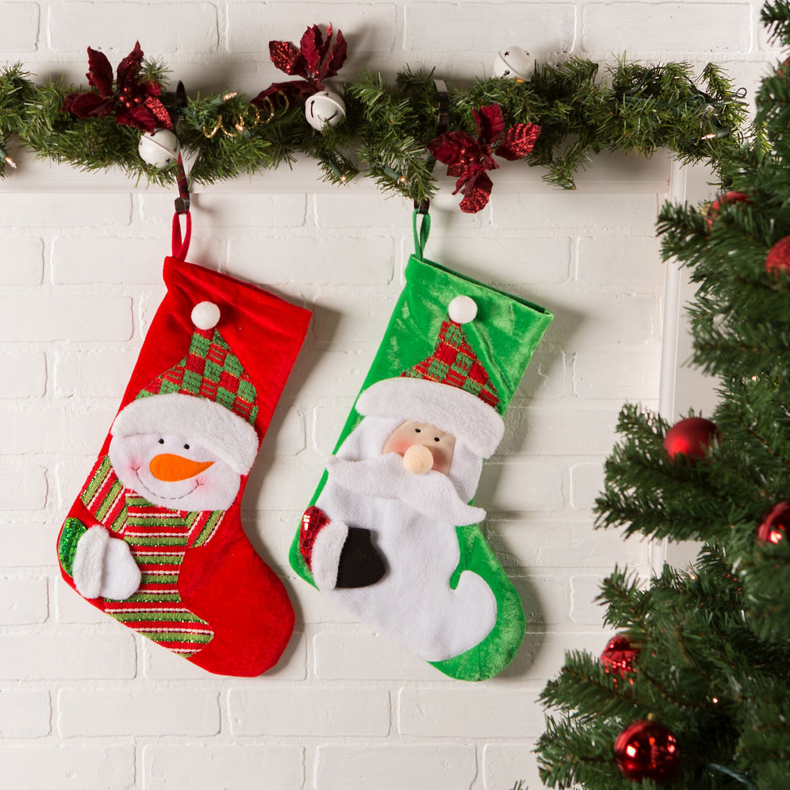 Design Imports Santa and Snowman Stocking 2 pc. Set - Image 3 of 5