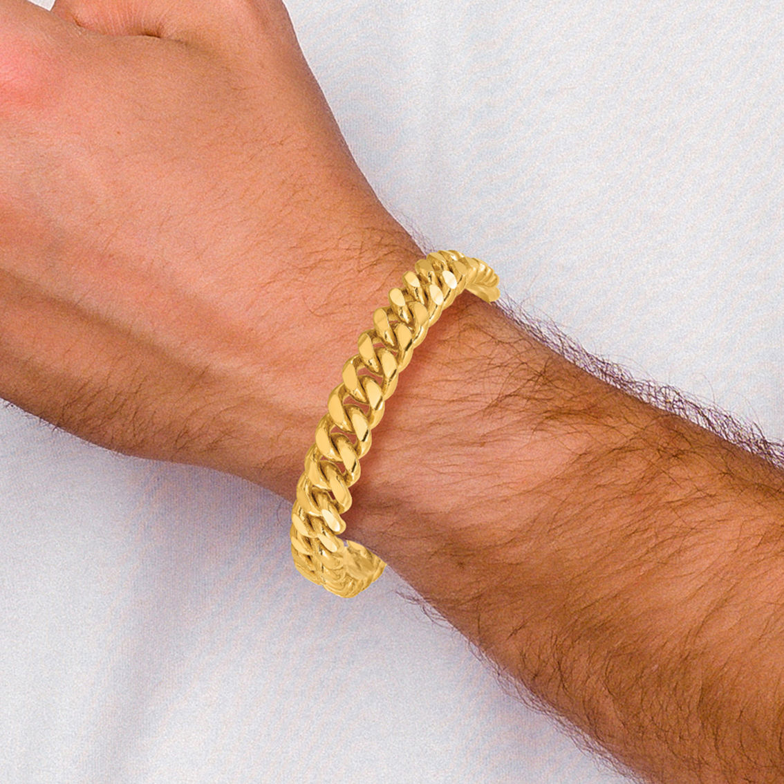 24K Pure Gold 24K Yellow Gold 12mm Solid Curb 8.5 in. Chain Bracelet - Image 5 of 5