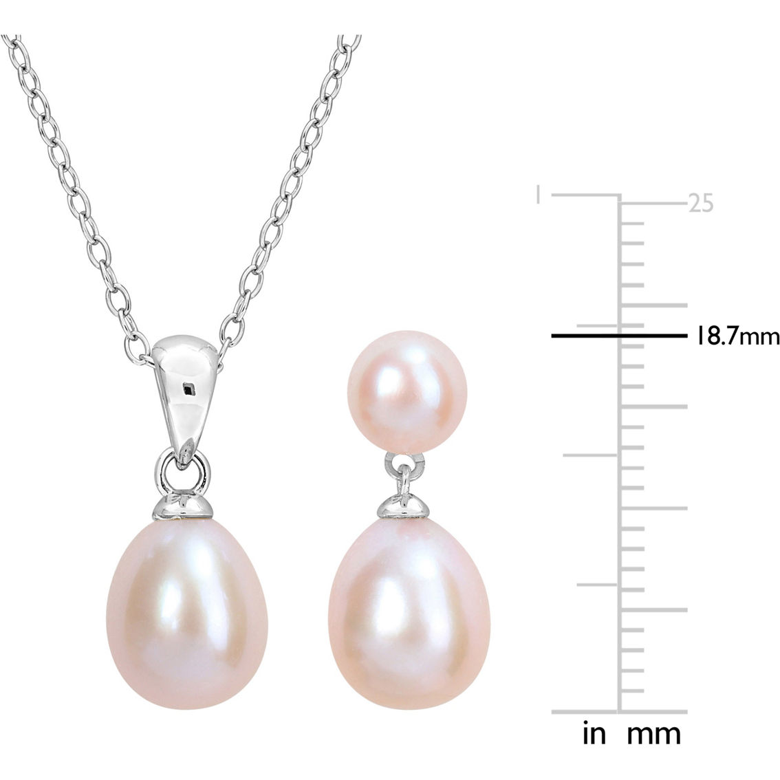 Sofia B. Sterling Silver Pink Cultured Freshwater Pearl 2 pc. Jewelry Set - Image 4 of 4