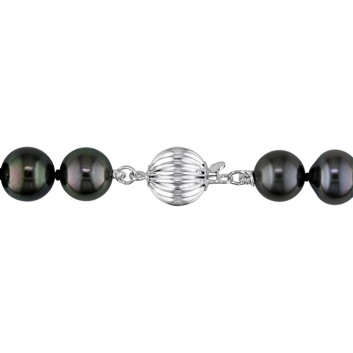 Sofia B. 14K White Gold Cultured Tahitian Pearl Strand Necklace & Studs 2 pc. Set - Image 2 of 4