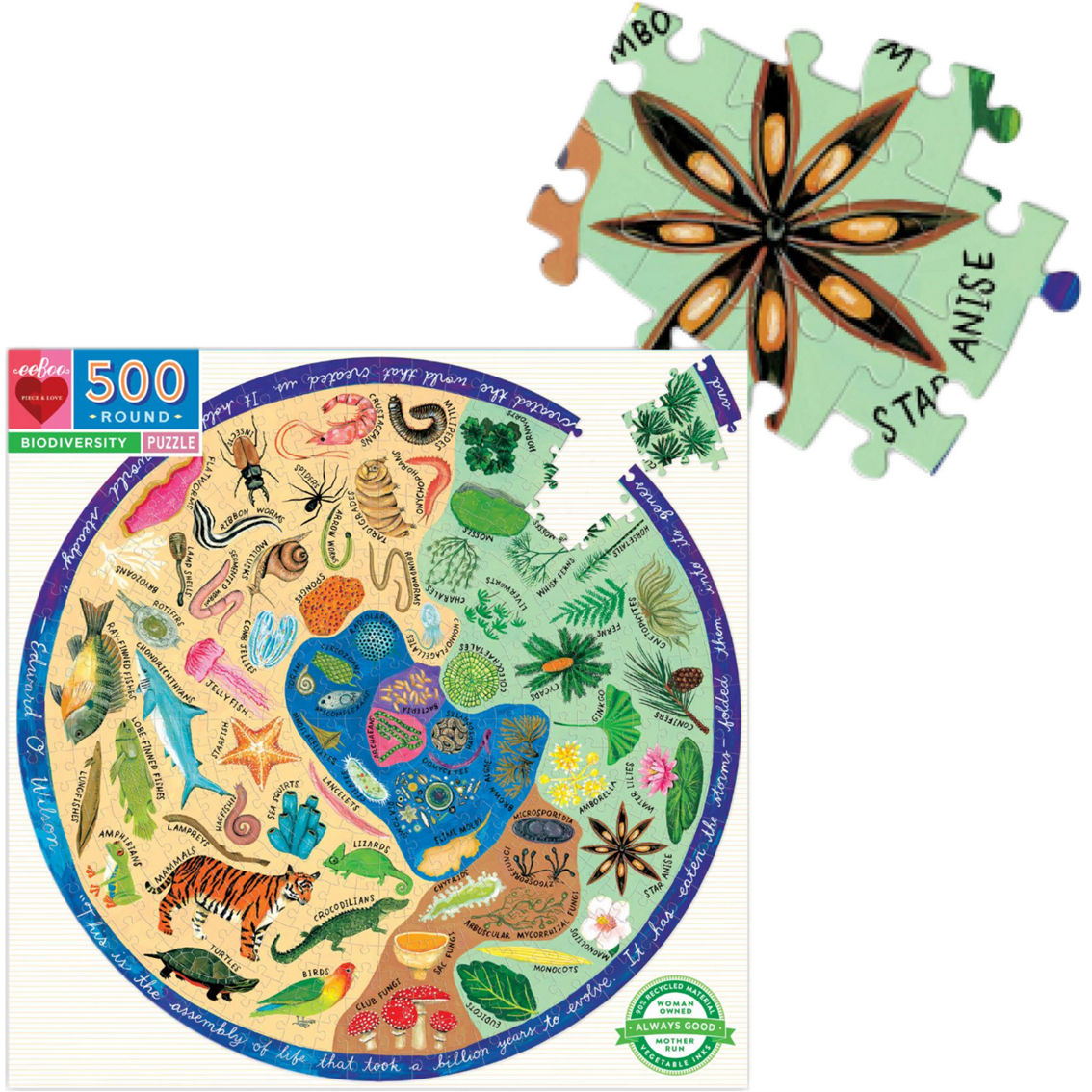 Biodiversity Round Puzzle 500 pc. - Image 4 of 4