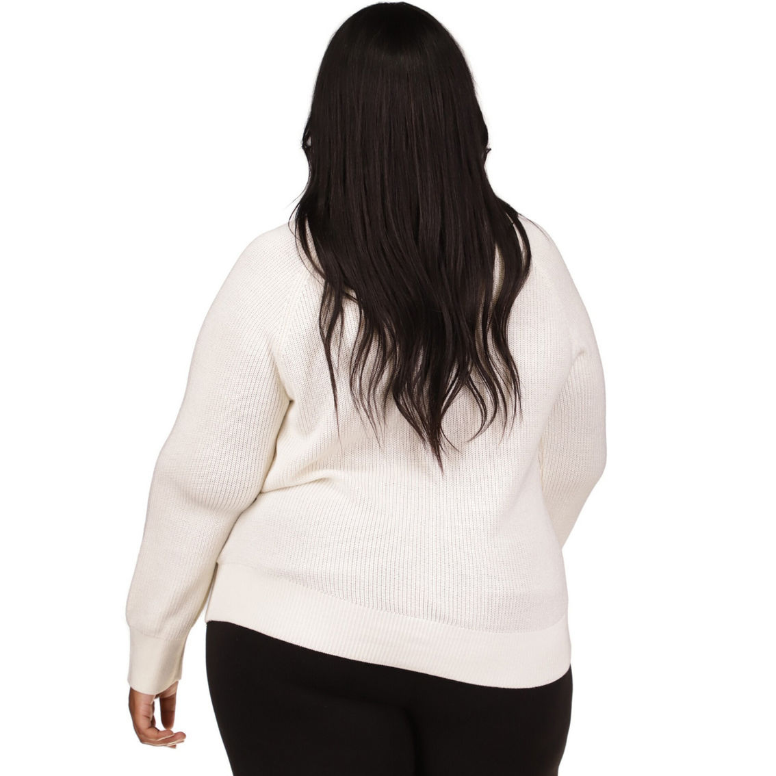 Michael Kors Plus Size Crop Shaker Zip Sweater - Image 2 of 4