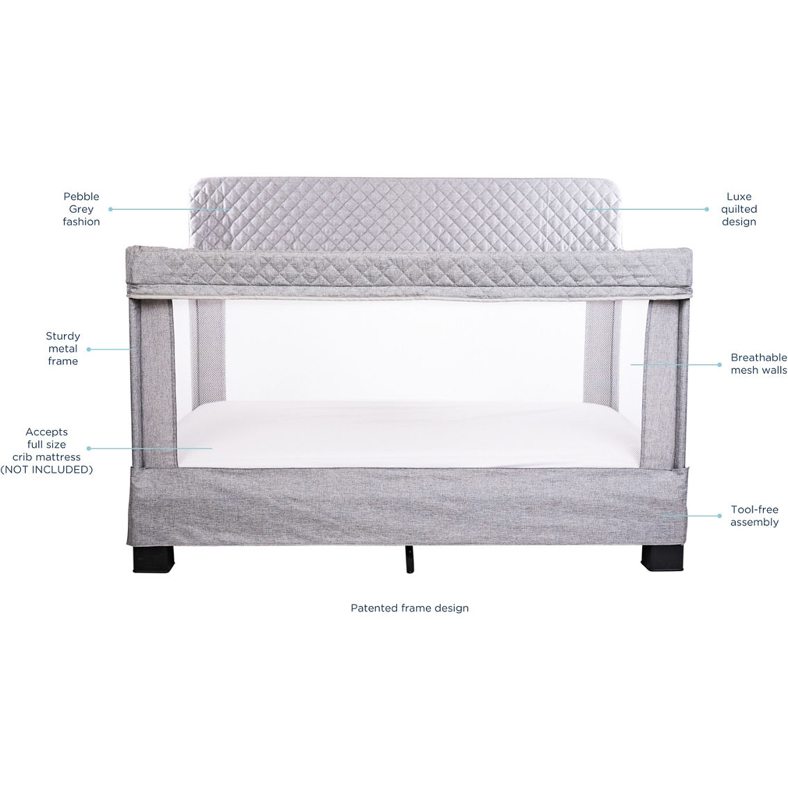 Baby Delight Horizon Breathable Mesh Crib with Headboard - Image 6 of 7