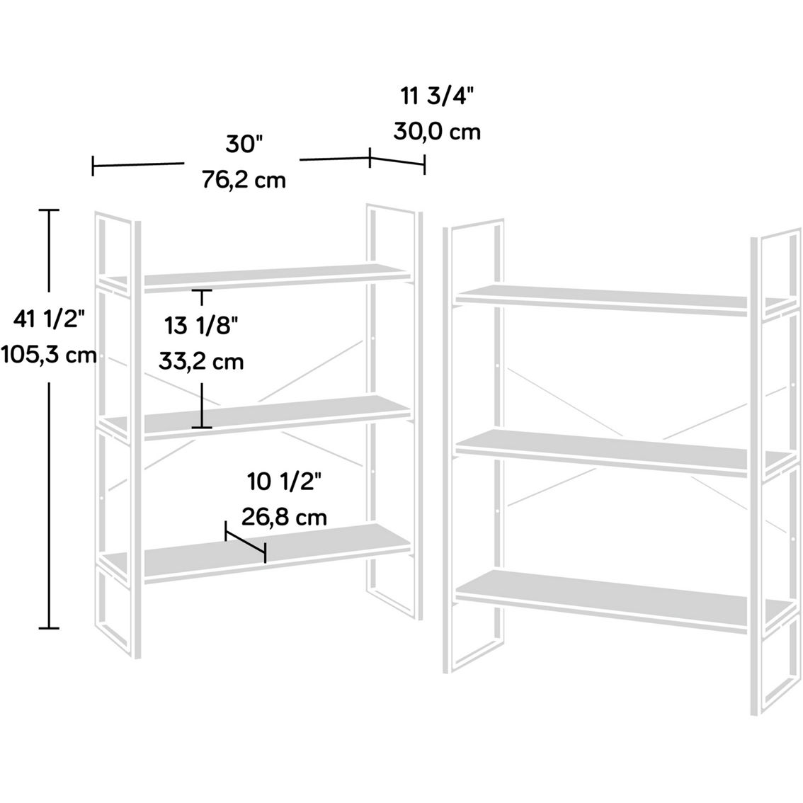 Sauder Walter Heights 3 Shelf Bookcase, Blade Walnut, 2 pk. - Image 4 of 4