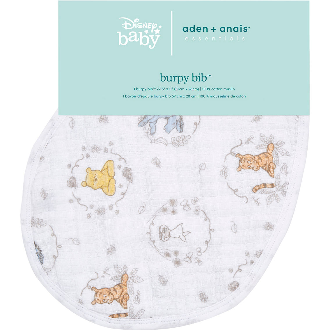 aden + anais Disney Winnie-the-Pooh and Friends Cotton Muslin Burpy Bib - Image 3 of 6