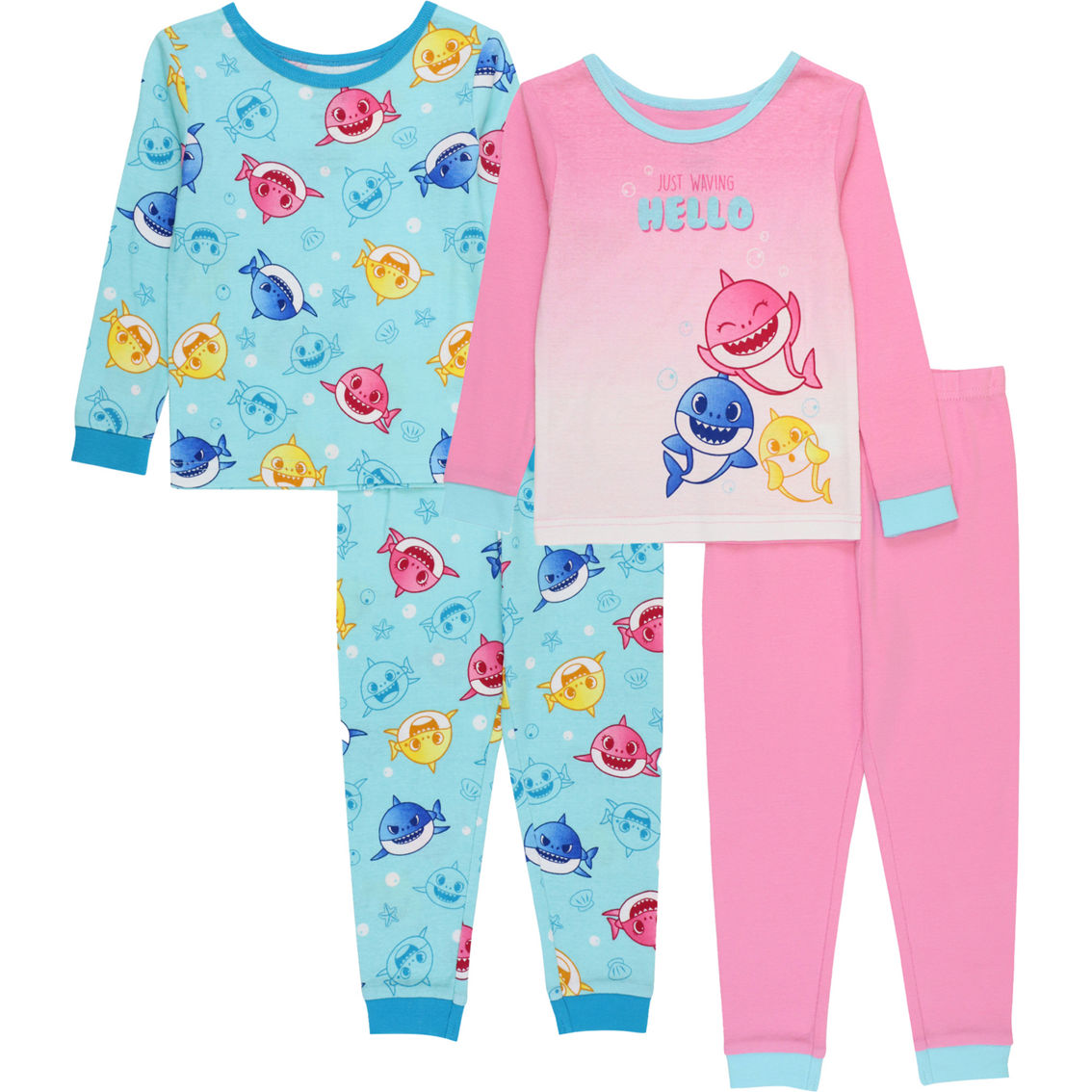 Baby Shark Toddler Girls Pajamas 4 pc. Set
