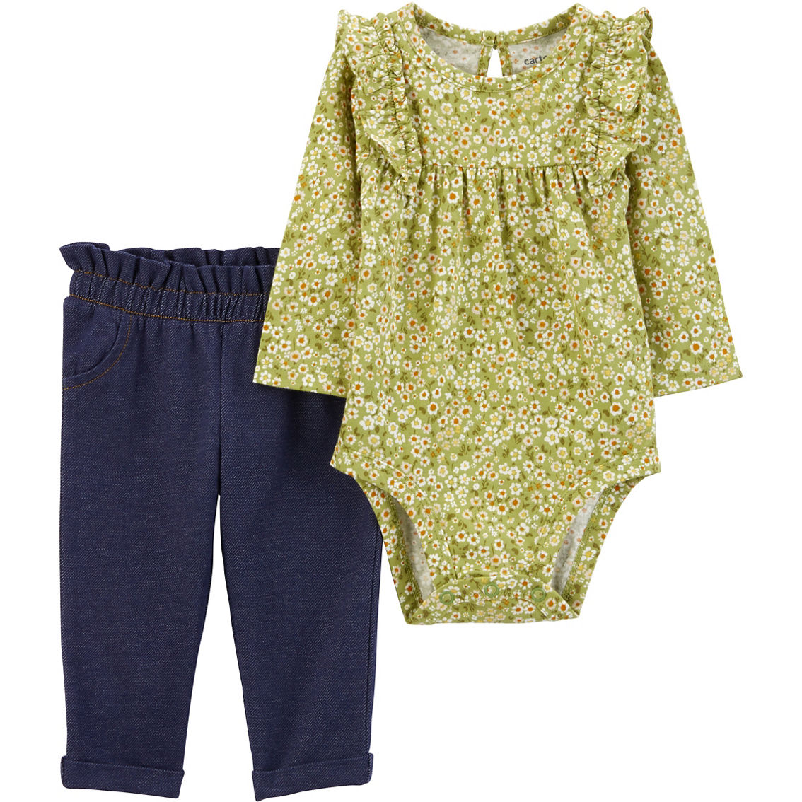 Carter's Baby Girls Floral Bodysuit and Pants 2 pc. Set