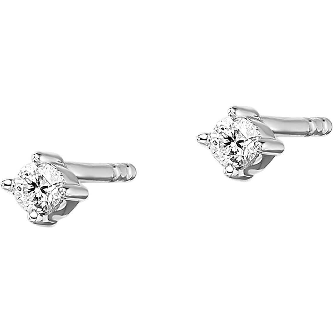 White Ice Sterling Silver Diamond Accent Stud Earrings - Image 2 of 3