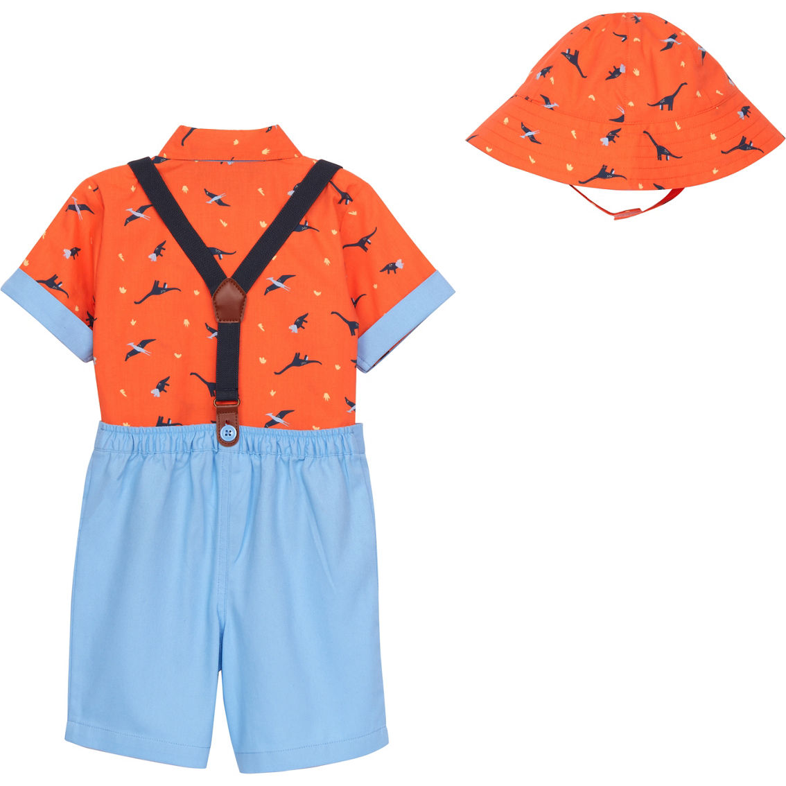 Happy Fella Toddler Boys 5pc Orange Bucket Hat 5 pc. Set - Image 2 of 2