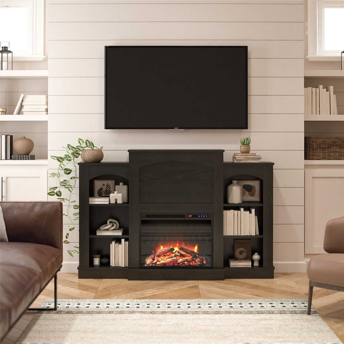 Ameriwood Home Hawke's Bay Fireplace Mantel with Bookshelves - Image 4 of 6