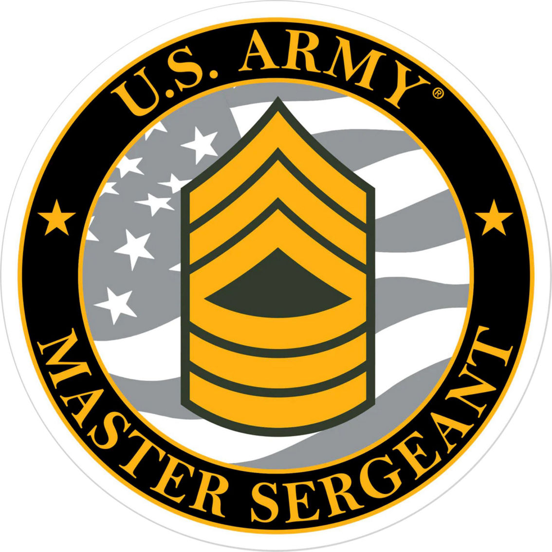 Army MSG 3.5 in. Rank Decal