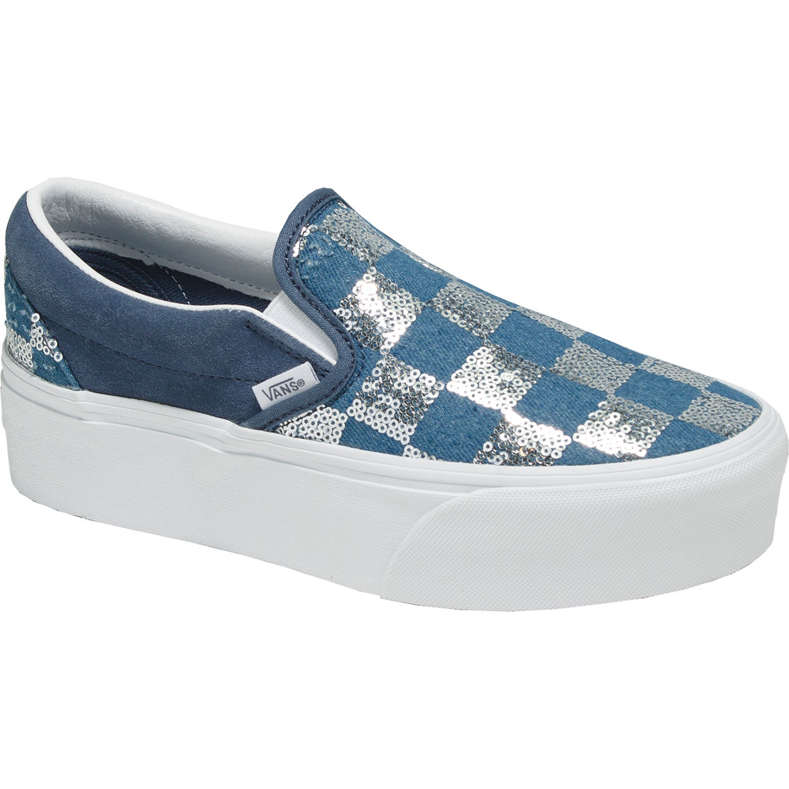 Vans Classic Slip On Stackform Glimmer Check Shoes - Image 1 of 4