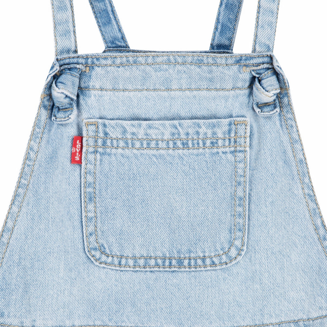 Levi's Toddler Girls Knot Strap Shortalls - Image 3 of 4