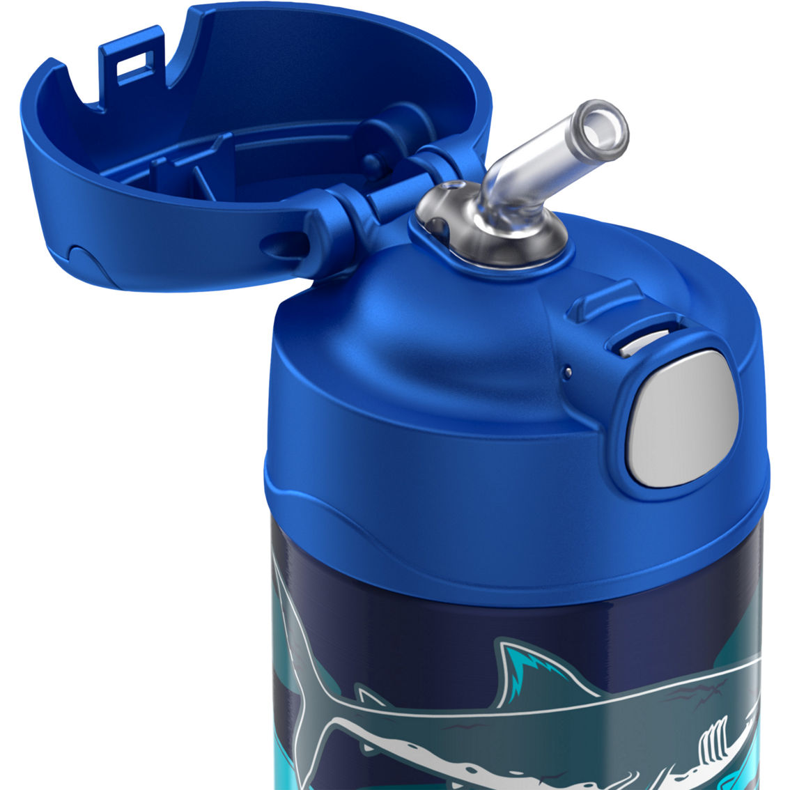 Thermos 12 oz. Stainless Steel Non-Licensed FUNtainer Bottle, Sharks - Image 2 of 2