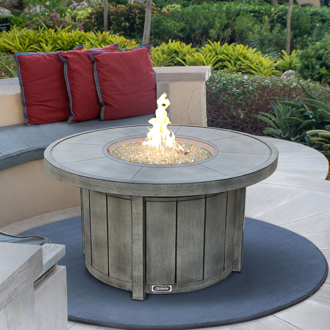 Sunbeam Boa Pewter Gray Brushed Aluminum Fire Table - Image 2 of 6