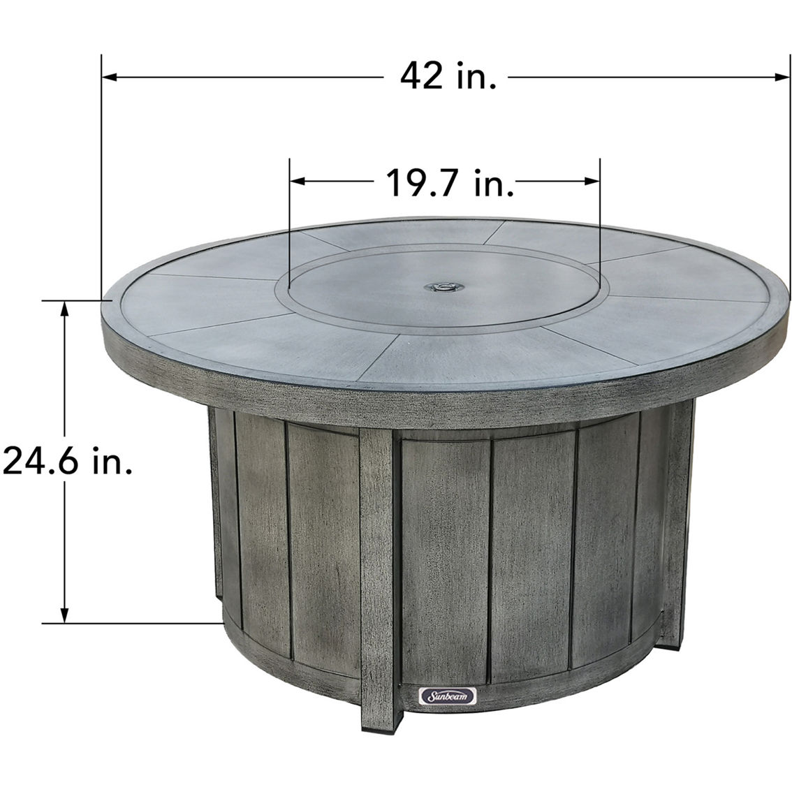 Sunbeam Boa Pewter Gray Brushed Aluminum Fire Table - Image 6 of 6