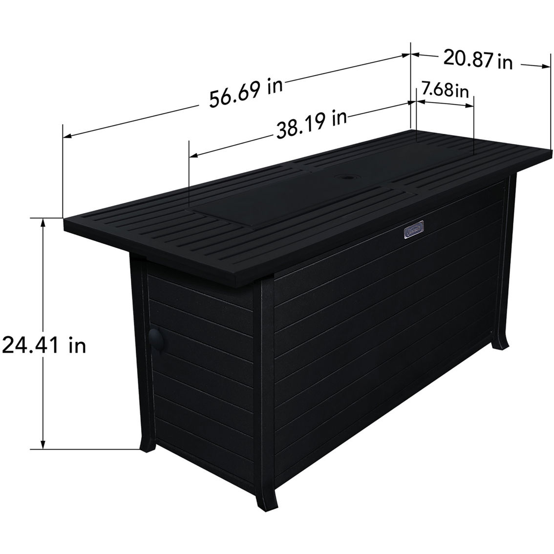 Sunbeam Elite Linear Black Aluminum Fire Table - Image 4 of 4