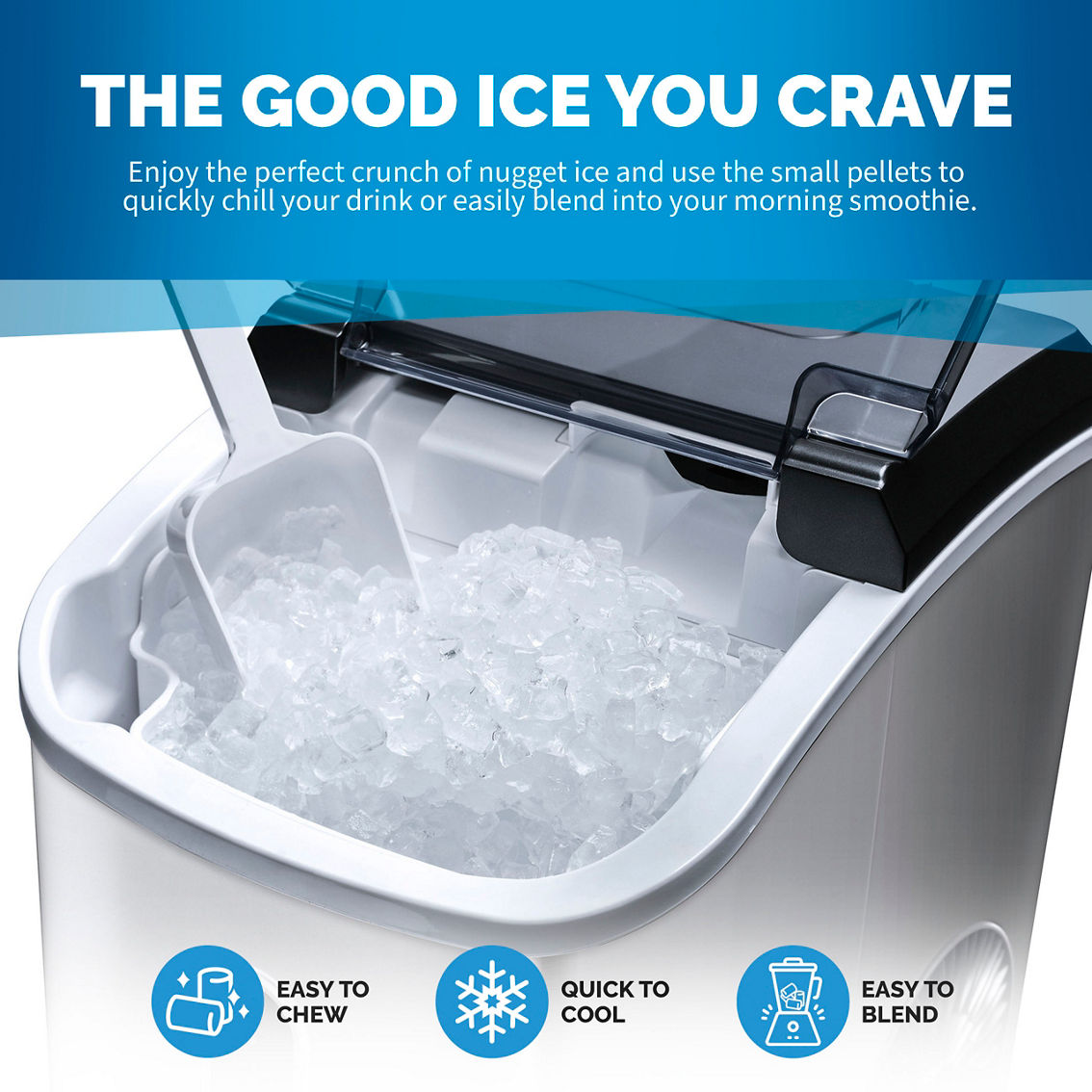 New Air LLC 26 lb. Nugget Countertop Ice Maker - Image 3 of 10