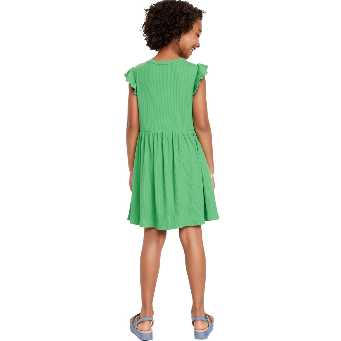 Old Navy Girls Ruffle Value Rib Dress - Image 2 of 3