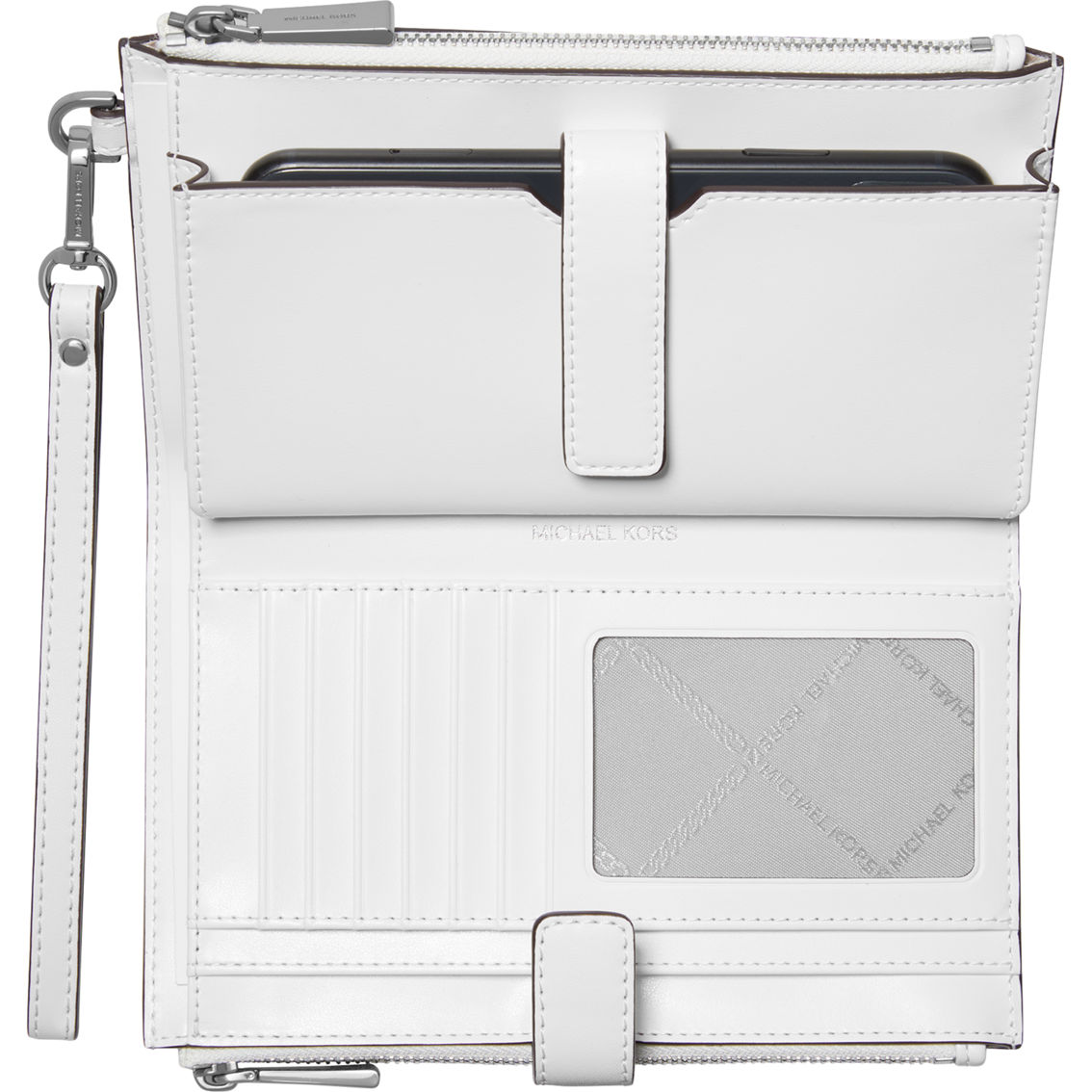 Michael Kors Aluminum Jet Set Double Zip Wristlet, Optic White - Image 2 of 2