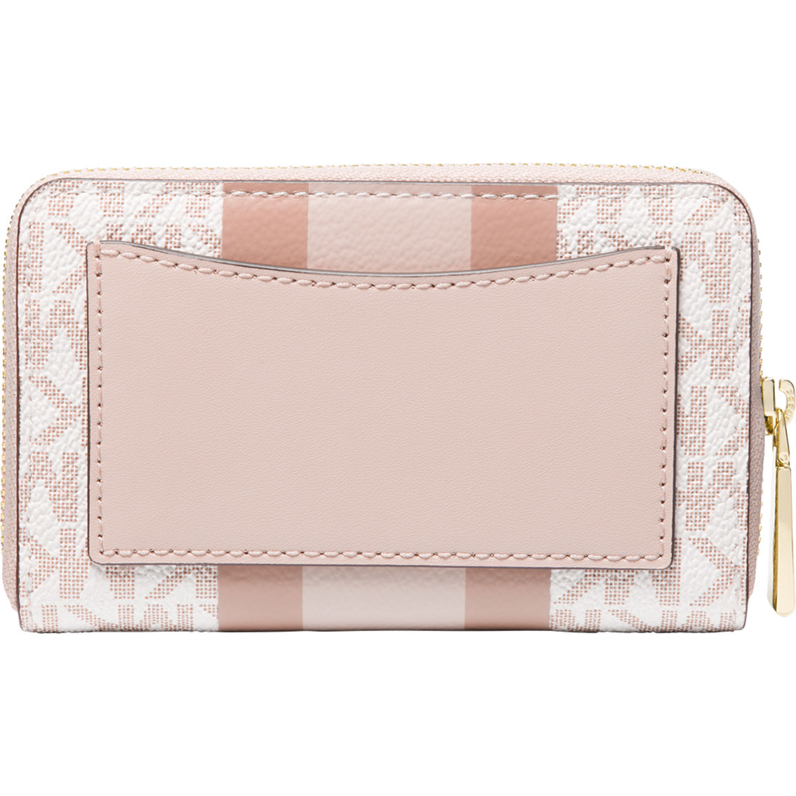 Michael Kors Optic White Soft Pink Jet Set Small Zip Around Card Case - Image 2 of 3