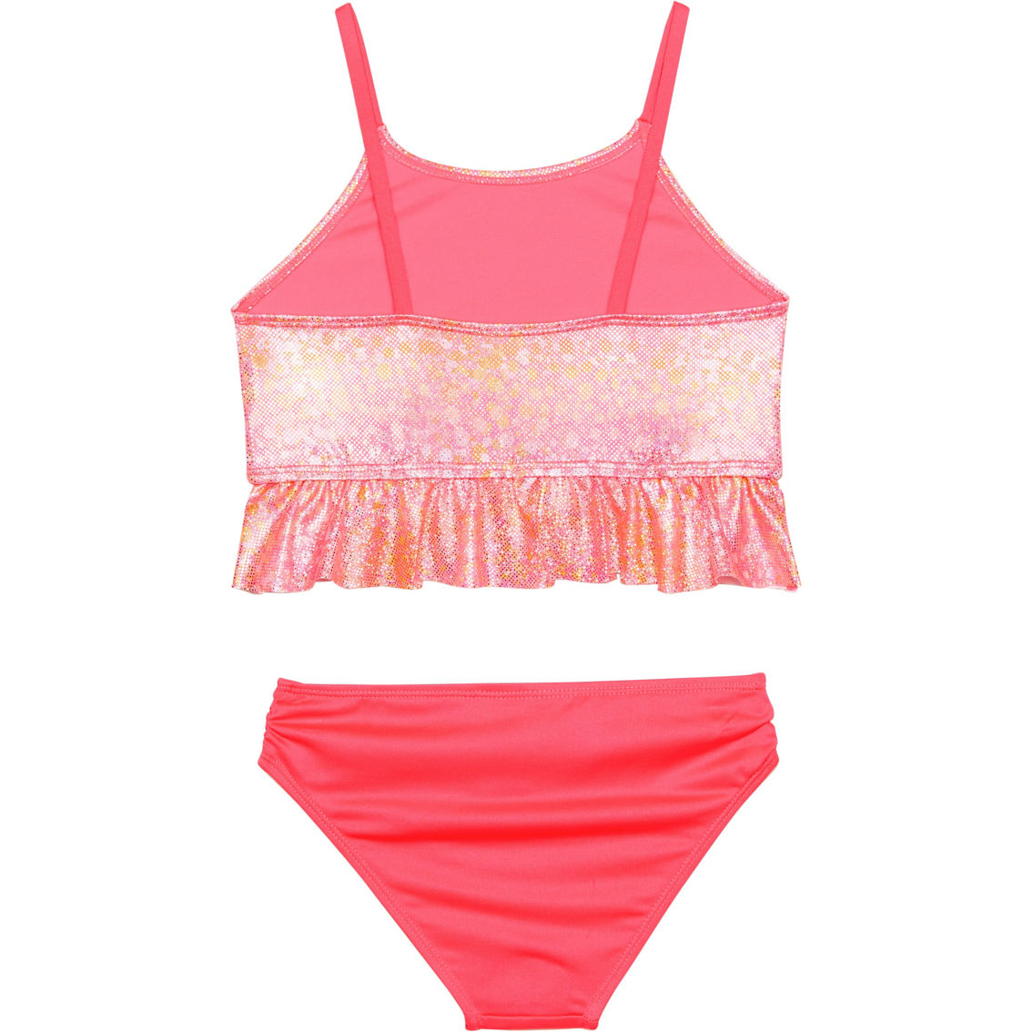 Pink Platinum Little Girls Platinum Ombre Foil Printed 2 pc. Swimsuit - Image 2 of 2