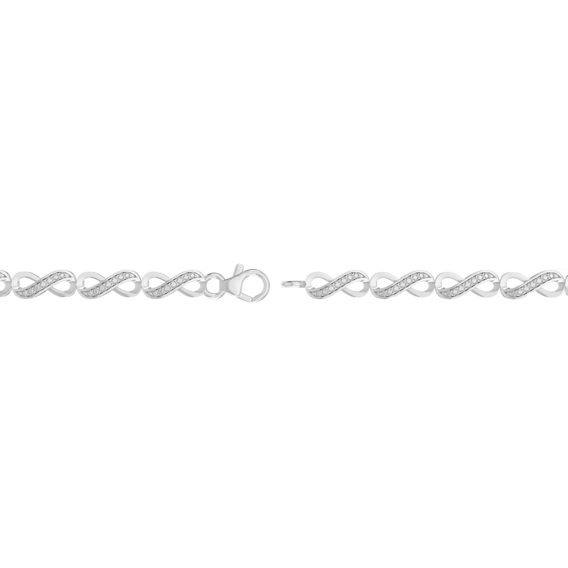 Sterling Silver Diamond Accent 7.25 in. Infinity Link Bracelet - Image 3 of 3