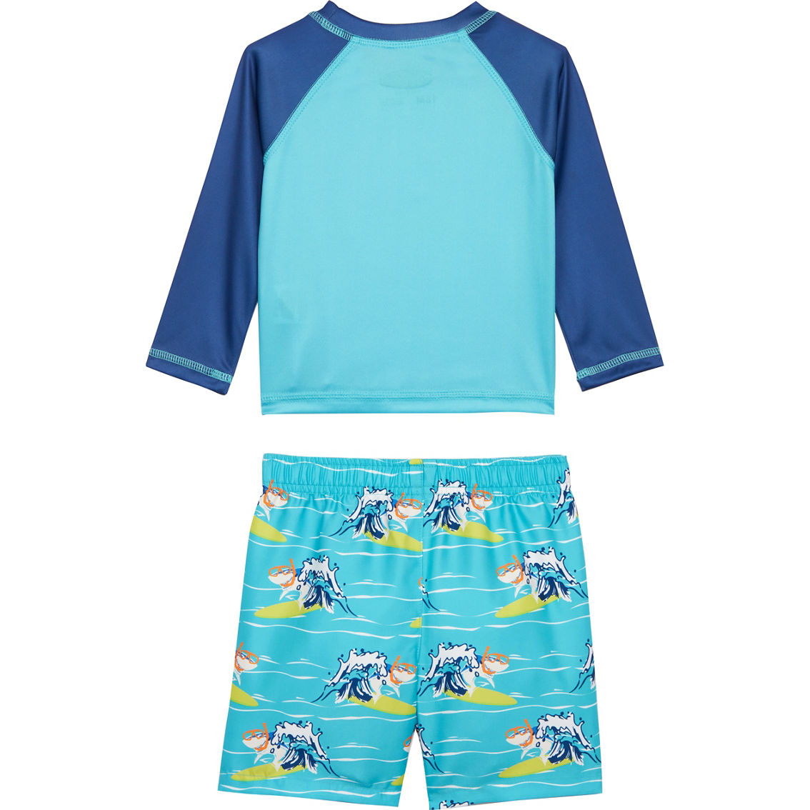 Surf Zone Baby Boys Shark Rashguard and Shorts 2 pc. Swim Set - Image 2 of 2