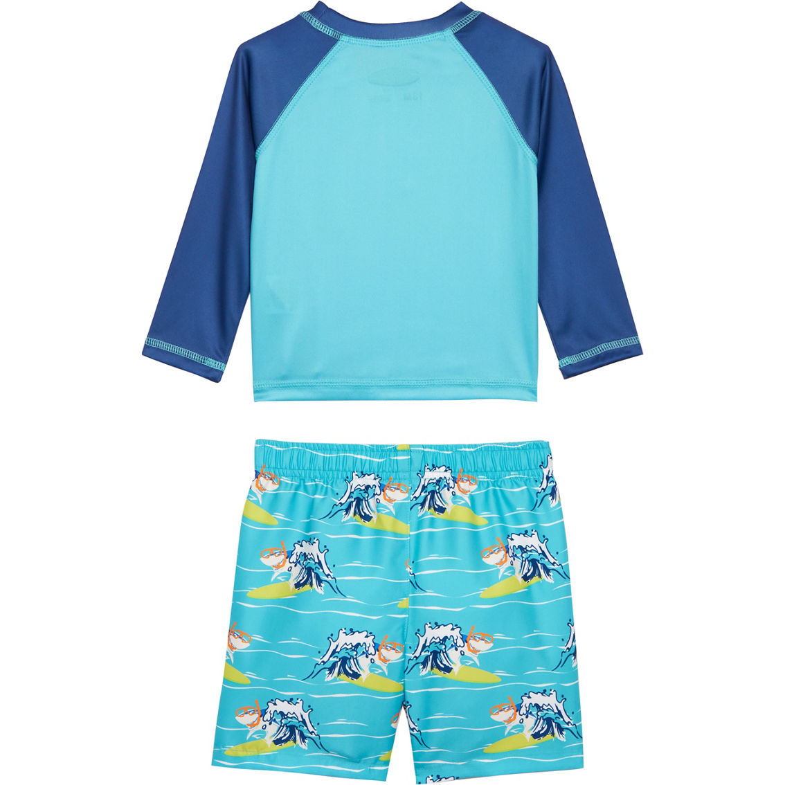 Surf Zone Toddler Boys Shark Rashguard and Swim Trunks 2 pc. Set - Image 2 of 2