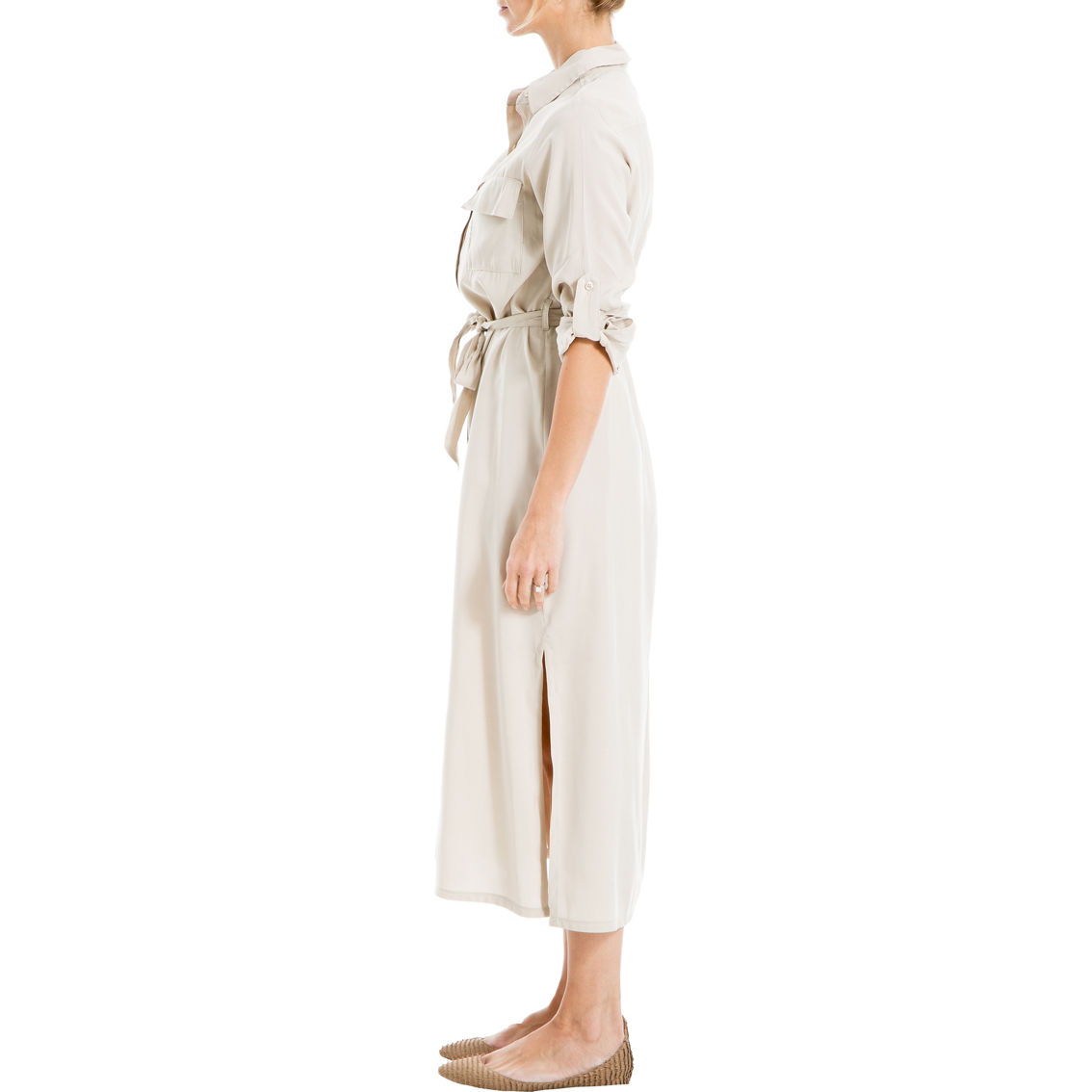 Max Studio Peachskin Midi Shirt Dress - Image 3 of 3