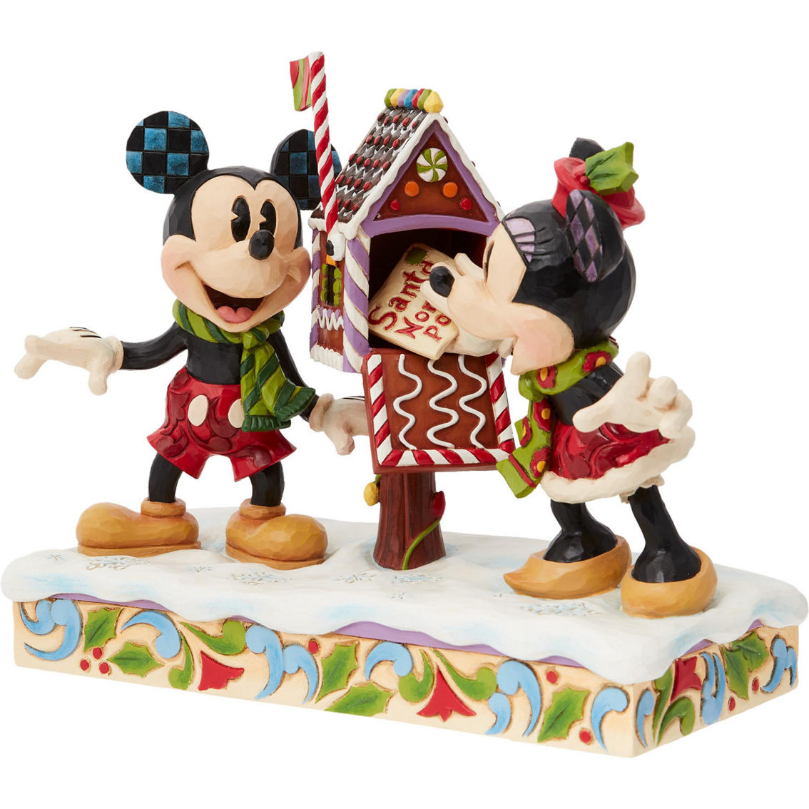 Jim Shore Disney Mickey and Minnie Mouse Letters to Santa Figurine - Image 3 of 4