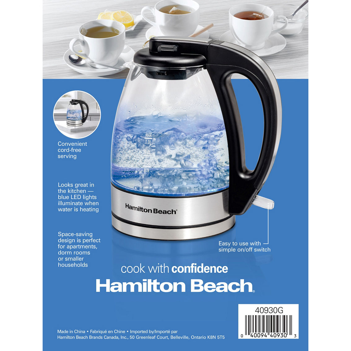 Hamilton Beach Compact 1 Liter Glass Kettle - Image 3 of 3