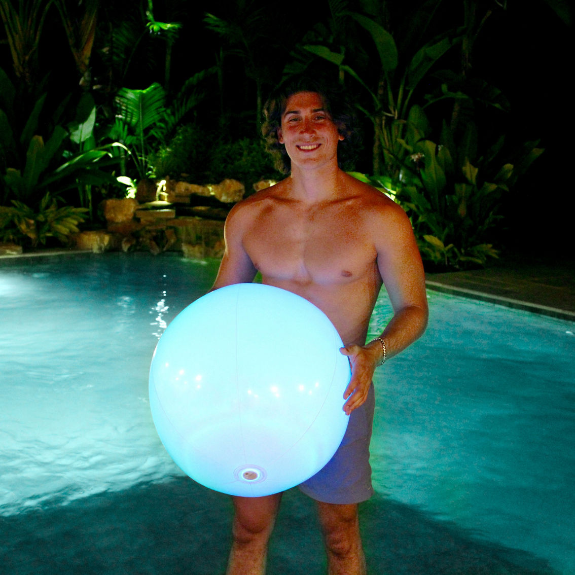 PoolCandy Illuminated LED 20 in. Giant Beach Ball - Image 2 of 3