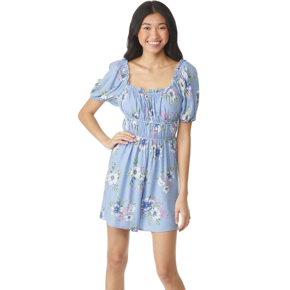 Inspired Hearts Juniors Textured Floral Romper - Image 3 of 3