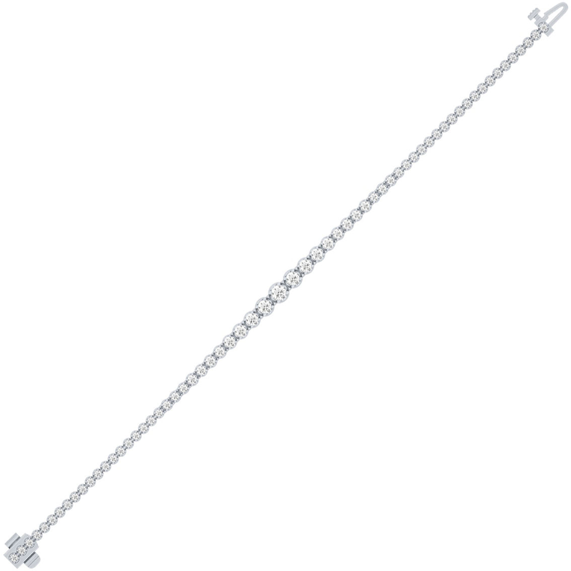 10K White Gold 2 CTW Diamond 7.5 in. Graduating Buttercup Bracelet - Image 2 of 4