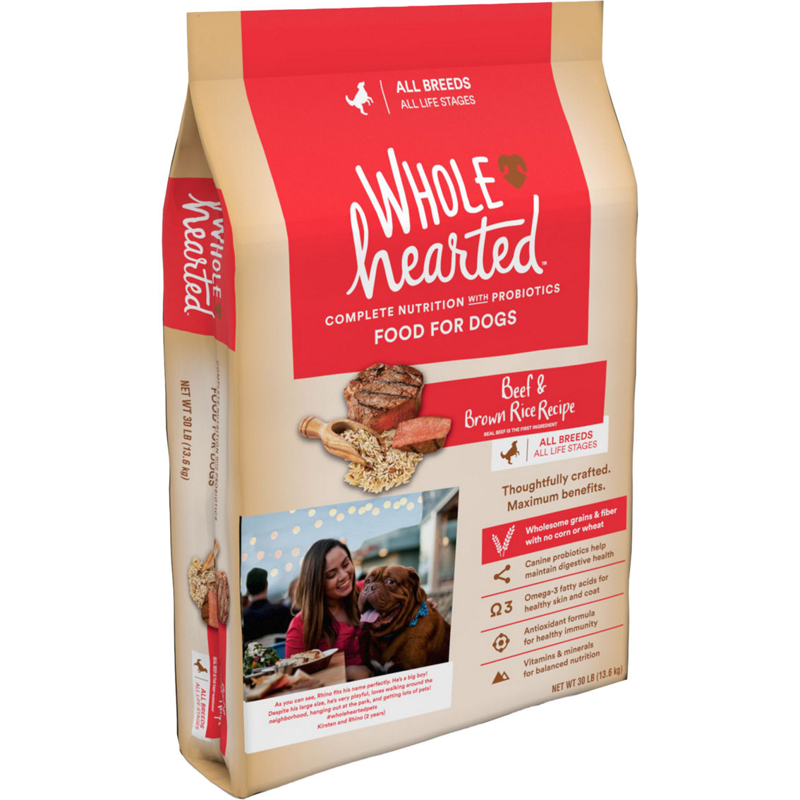 WholeHearted All Life Stages Beef and Brown Rice Recipe Dry Dog Food - Image 4 of 8