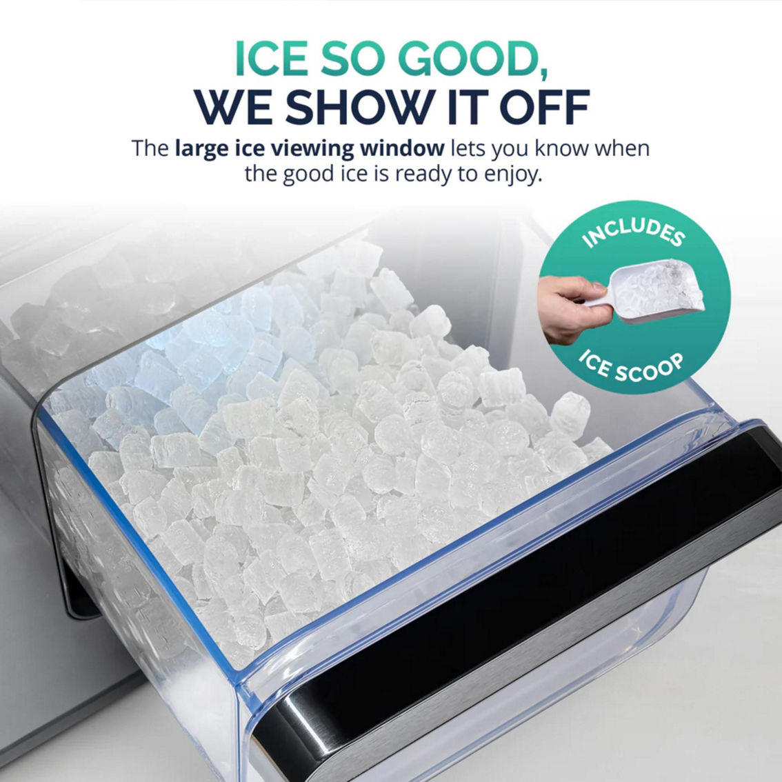 Newair Luma Nugget Countertop Ice Maker, 44 lb. in 24 hours Ice Machine - Image 9 of 10