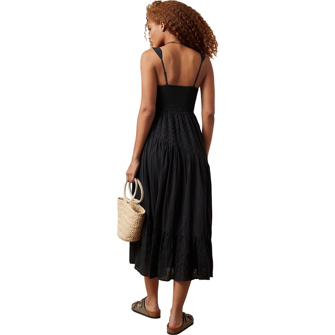 American Eagle Asymmetrical Tiered Midi Dress - Image 2 of 5