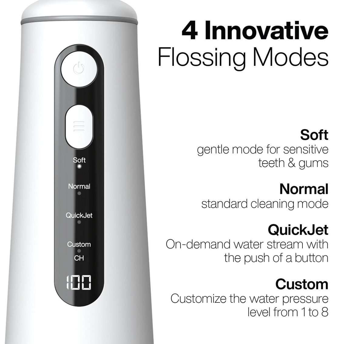 AquaSonic Elite Water Flosser Rechargeable with 4 Tips and 4 Mode Oral Irrigator - Image 3 of 6