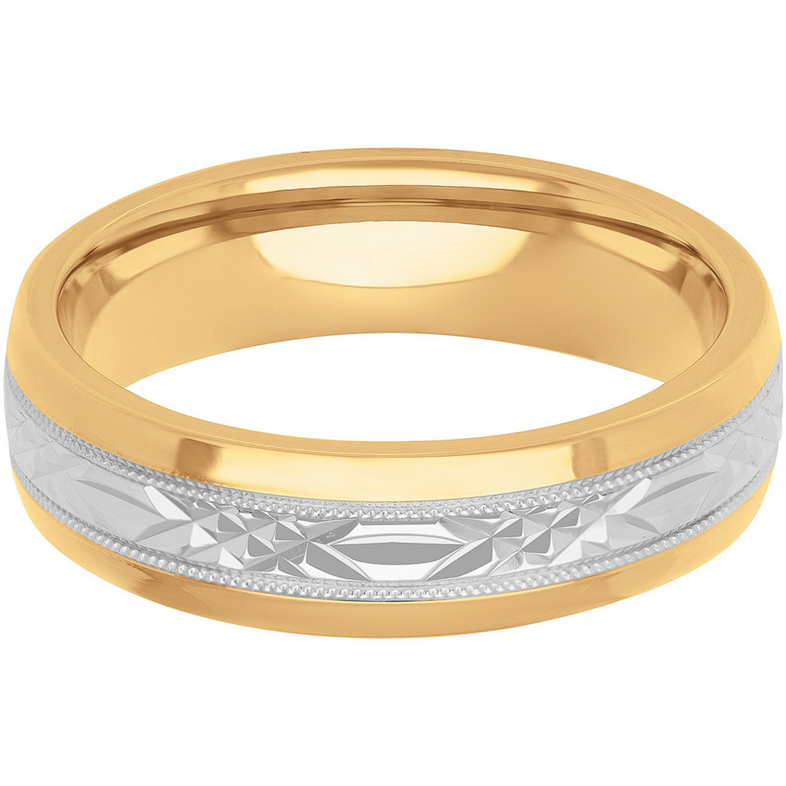 Sterling Silver 6mm Band with 18K Yellow Gold Over Sterling Silver Edges - Image 2 of 4