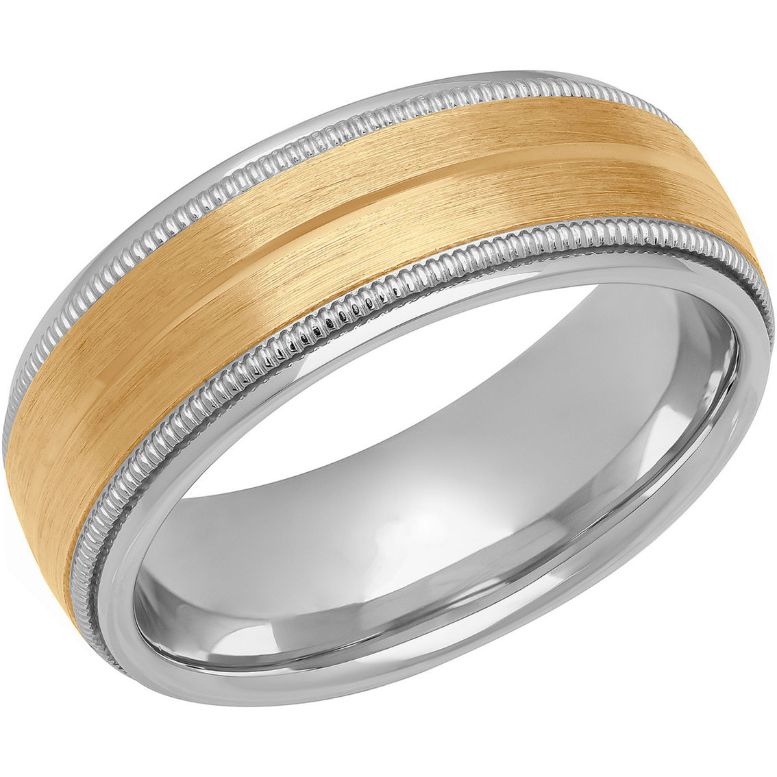 Sterling Silver 6mm Band with 18K Yellow Gold Over Sterling Silver Center - Image 4 of 4