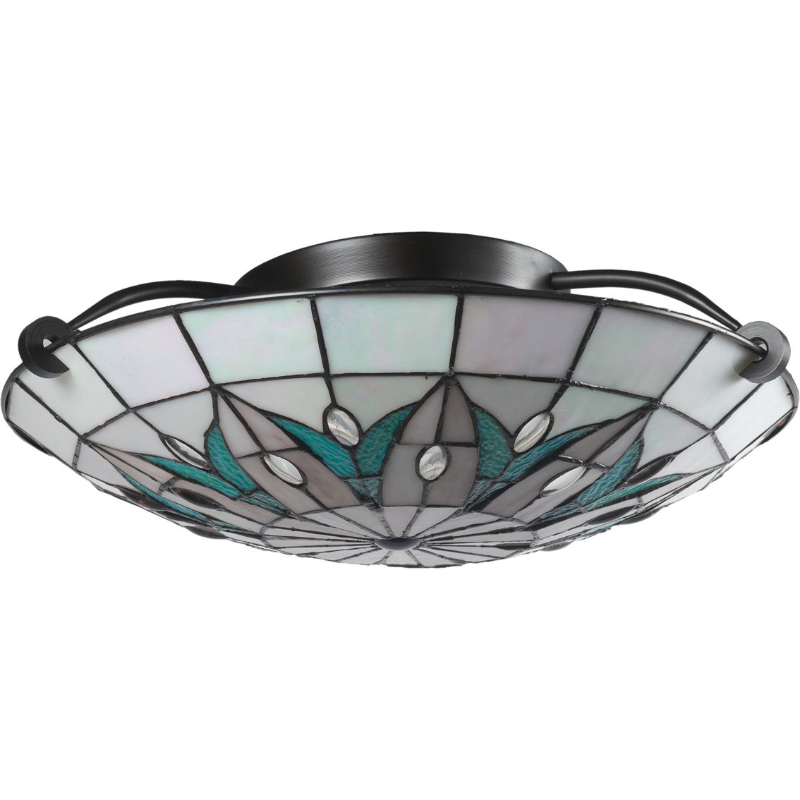 Dale Tiffany 16 in. Wide Portica LED Ceiling Flush Mount - Image 2 of 4